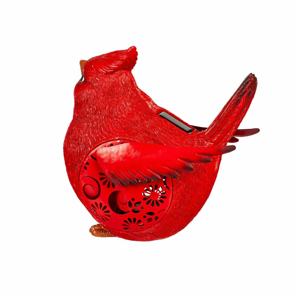 Plow & Hearth Solar Engraved Cardinal Memorial Garden Statue, 9"H