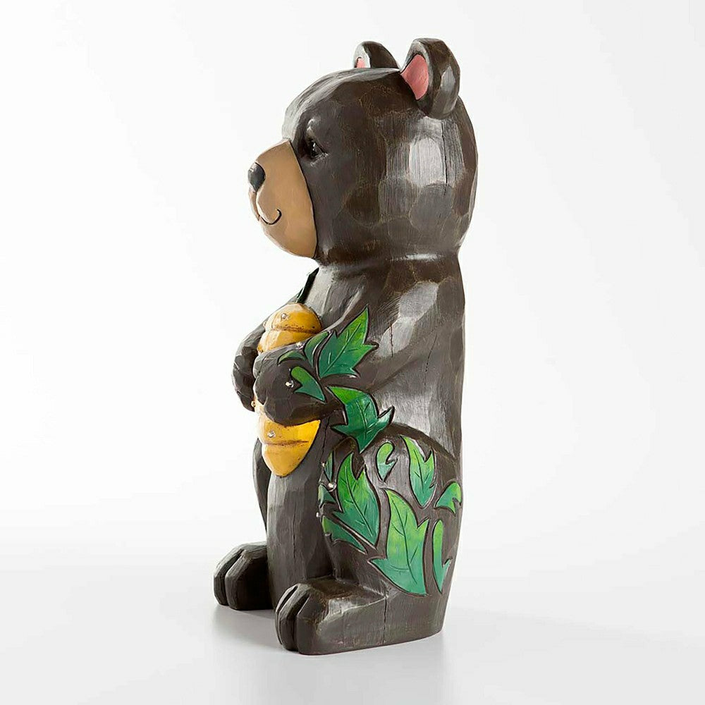 Plow & Hearth Petal & Plow Garden Statue, LED Bear, 18"H