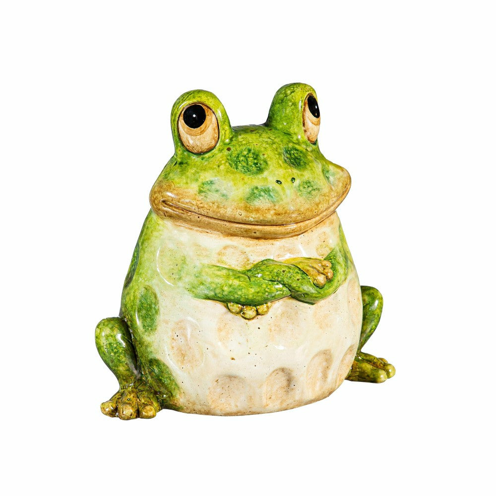 Plow & Hearth Frog Family Ceramic Statue, Set of 3, 7" H