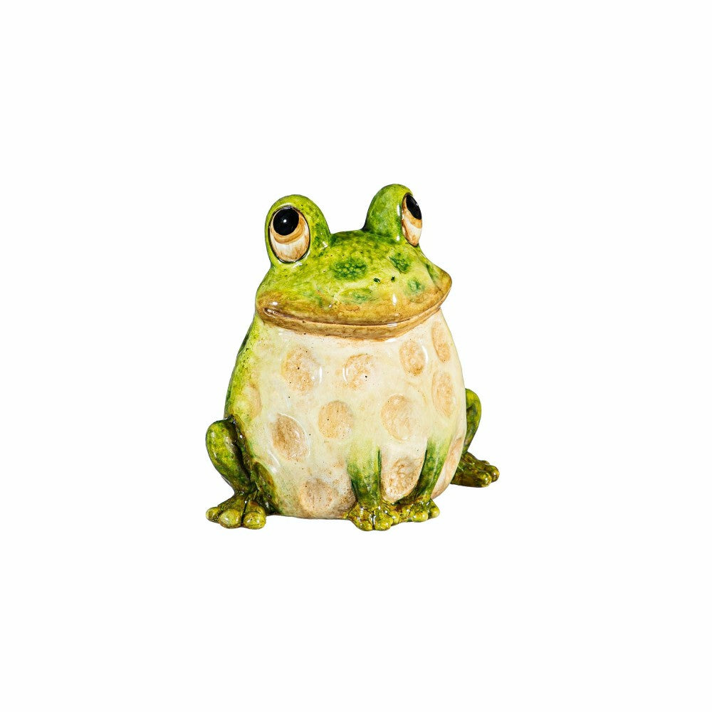 Plow & Hearth Frog Family Ceramic Statue, Set of 3, 7" H