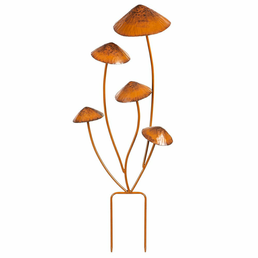 Plow & Hearth Mushroom Garden of Wonder Garden Metal Stake, 28"