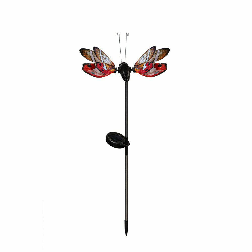 Plow & Hearth Flutterfly Solar Garden Stake, Red