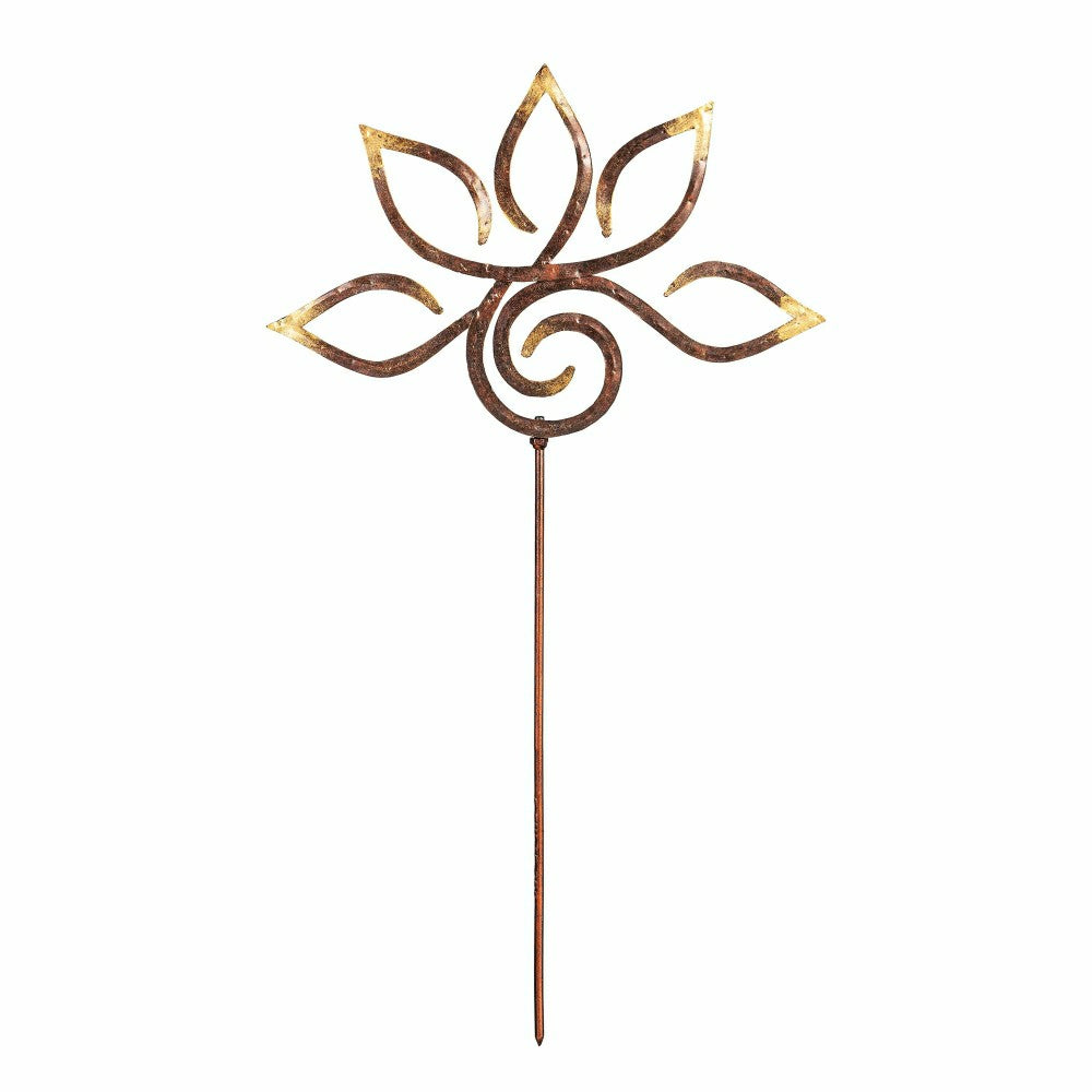 Plow & Hearth Lotus Zen Symbols Metal Garden Stake
