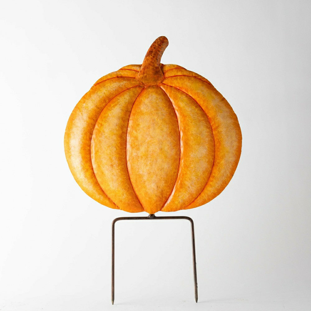 Plow & Hearth Metal Pumpkin Garden Stakes, Set of 4