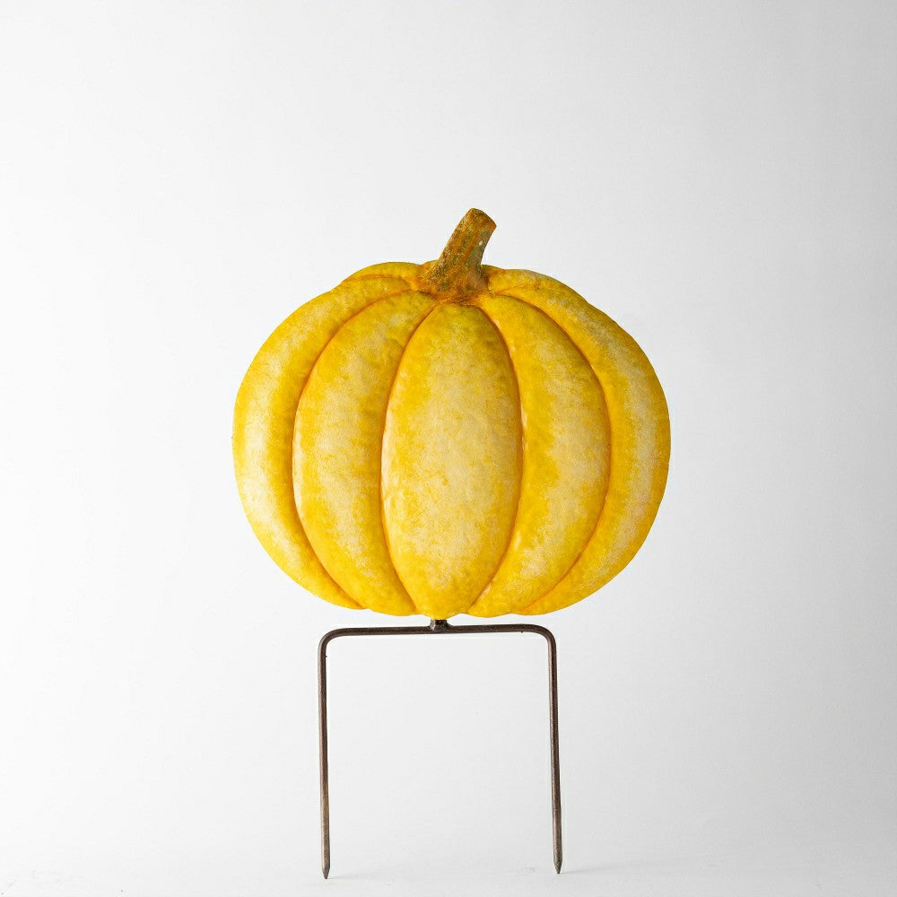 Plow & Hearth Metal Pumpkin Garden Stakes, Set of 4