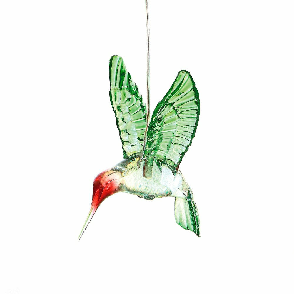 Plow & Hearth Cottage Garden Mobile, Solar Mobile, Painted Hummingbird