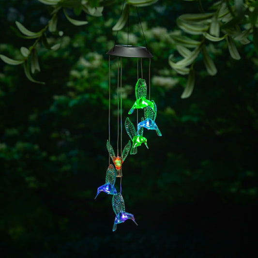 Plow & Hearth Mobile Solar Mobile Green Hummingbird