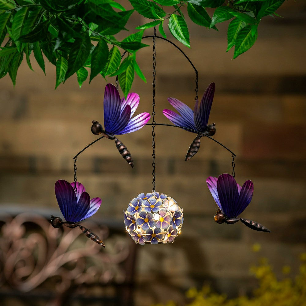 Plow & Hearth Dragonfly Solar Hanging Mobile