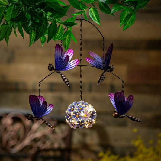 Plow & Hearth Dragonfly Solar Hanging Mobile
