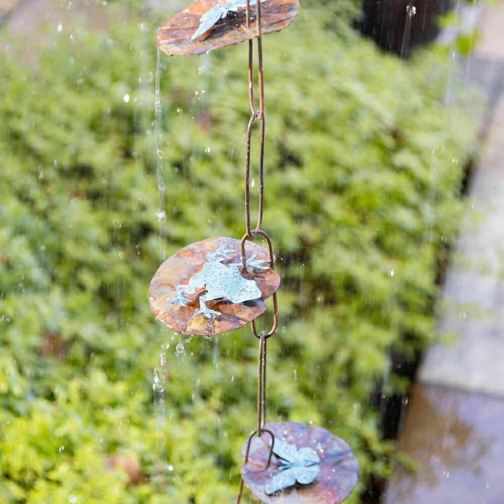 Plow & Hearth Lily Pad Hanging Garden Rain Chain