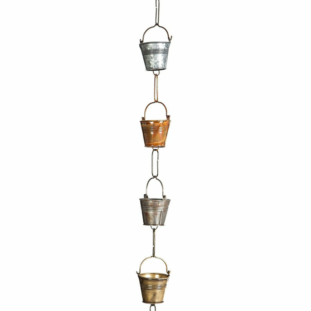 Plow & Hearth Galvanized Iron Buckets in a Silver, Flake Copper, Gun Metal, and Tarn