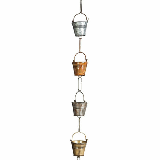 Plow & Hearth Galvanized Iron Buckets in a Silver, Flake Copper, Gun Metal, and Tarn