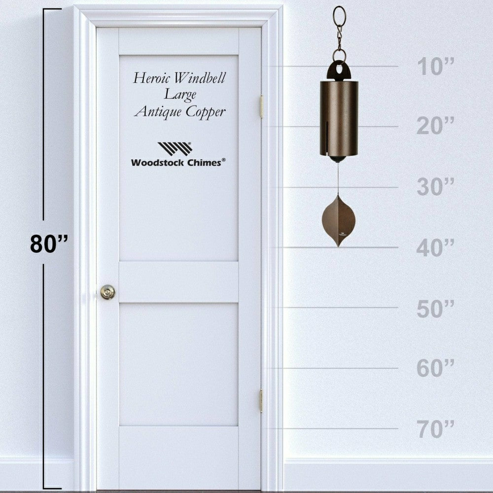Plow & Hearth Heroic Windbell - Antique Copper LG