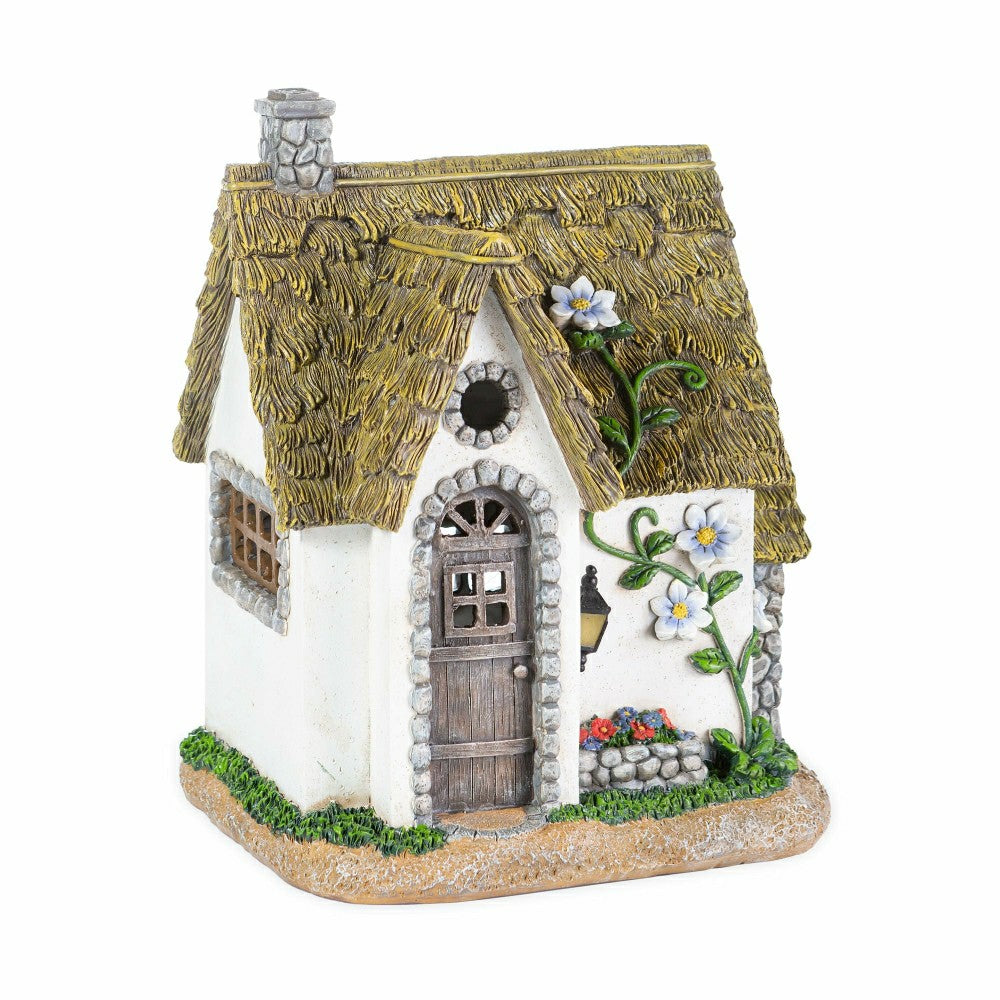 Plow & Hearth Miniature Fairy Garden Solar English Stone Cottage