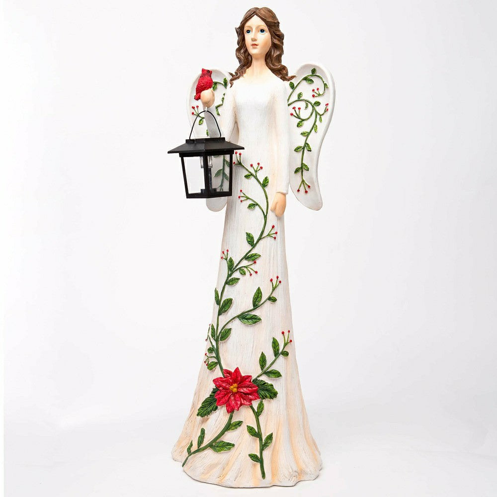 Plow & Hearth Angel Garden Statue with Solar Lantern