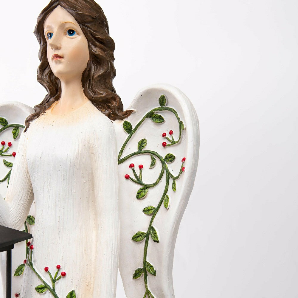 Plow & Hearth Angel Garden Statue with Solar Lantern