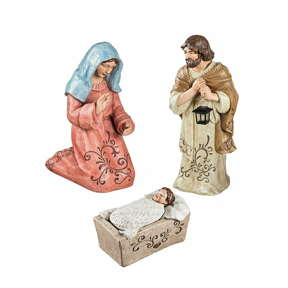 Plow & Hearth Solar Nativity Garden Statues, Set of 3