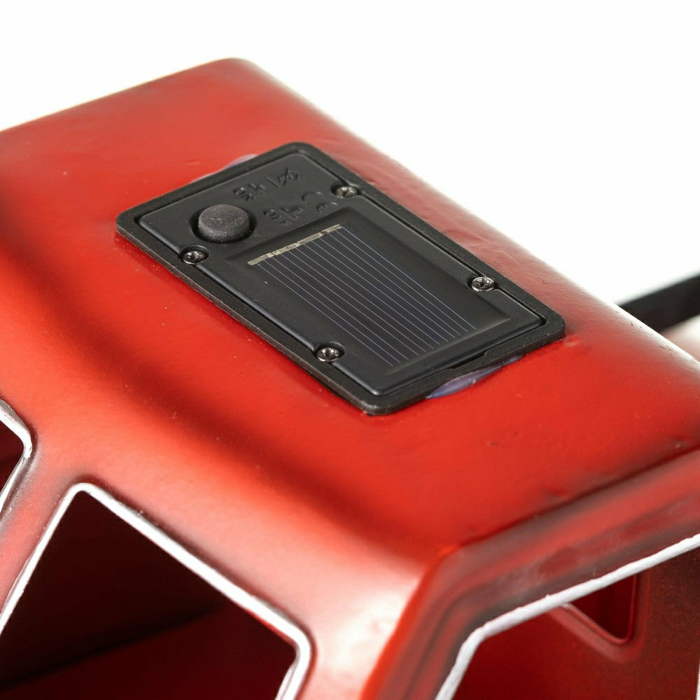 Plow & Hearth Red Vintage Style Pickup Truck Garden Accent With Solar Headlights
