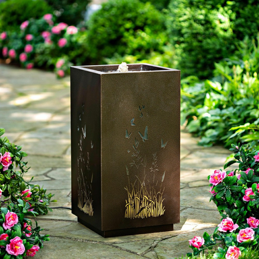 Plow & Hearth Indoor/Outdoor Lighted Butterfly Fountain
