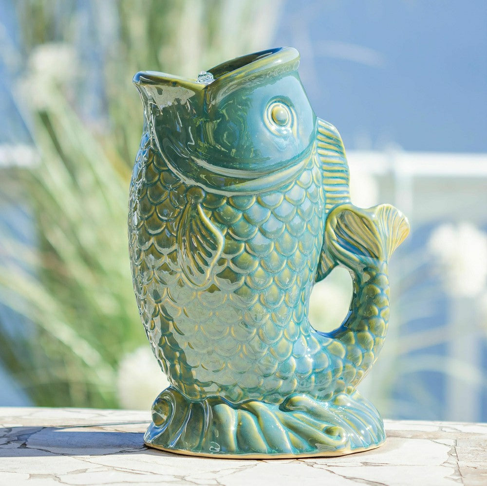 Plow & Hearth Ceramic Tabletop Fish Fountain