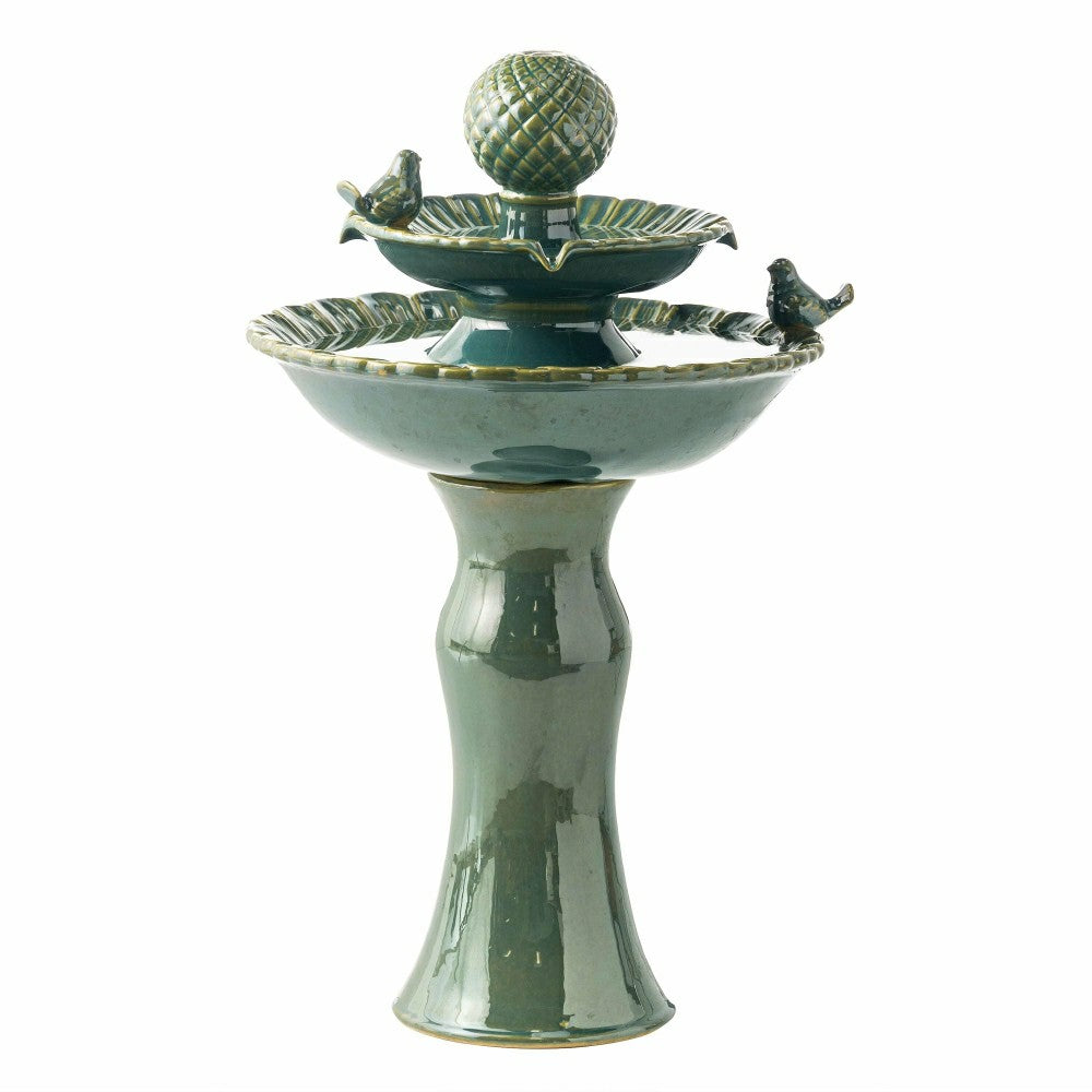 Plow & Hearth Ceramic Tiered Bird Fountain