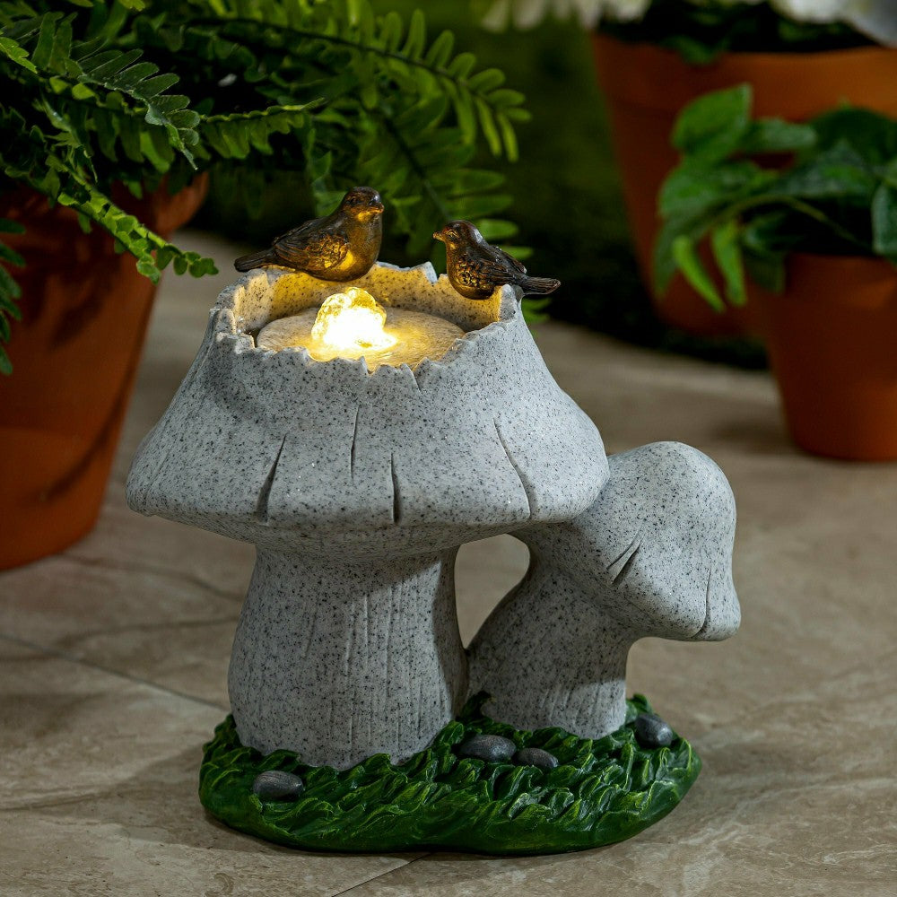 Plow & Hearth Birds on Mushroom Fountain