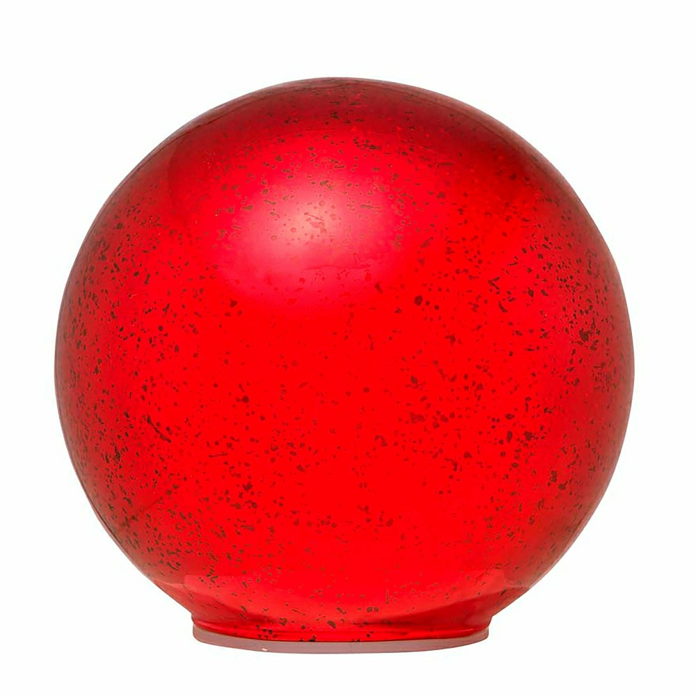 Plow & Hearth Mercury Glass Globe, Set of 3, Red