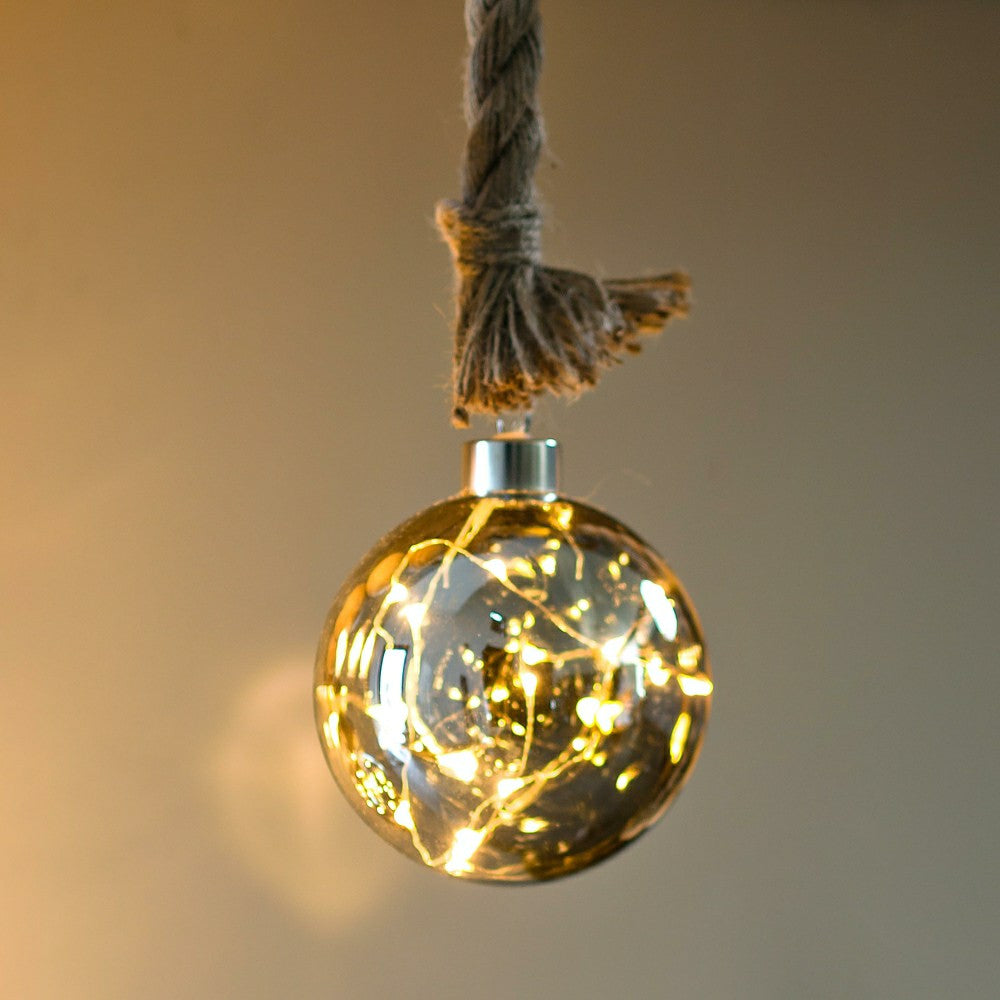 Plow & Hearth Jute Rope Light Sphere, Small