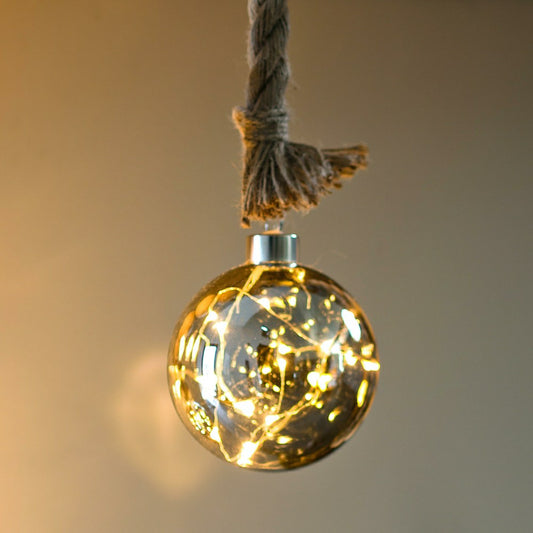 Plow & Hearth Jute Rope Light Sphere, Small