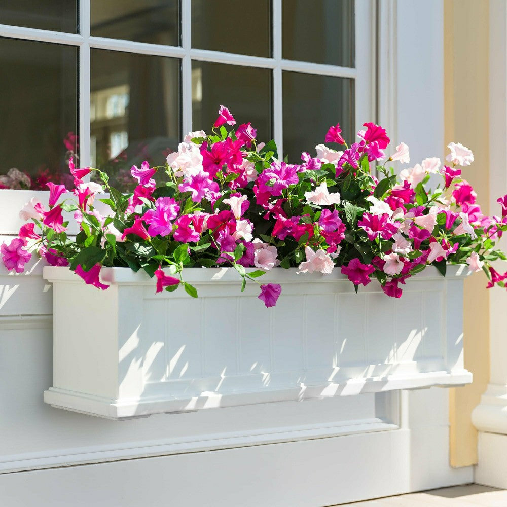 Plow & Hearth Faux Petunias Window Box Filler