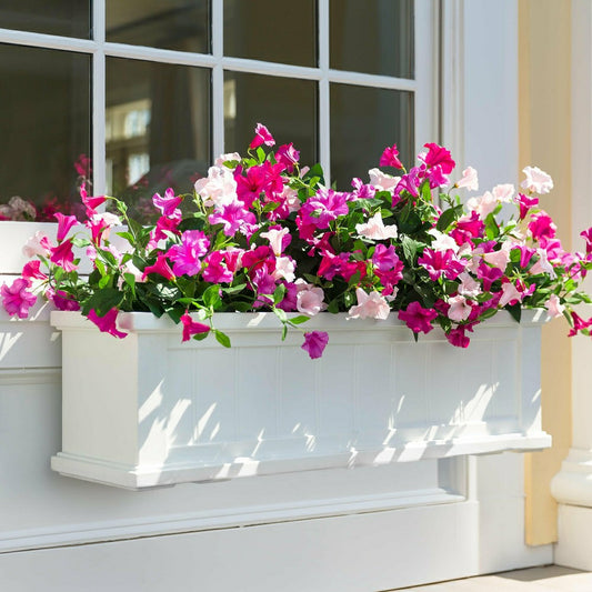 Plow & Hearth Faux Petunias Window Box Filler