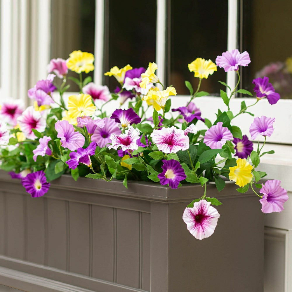 Plow & Hearth Faux Petunias Window Box Filler
