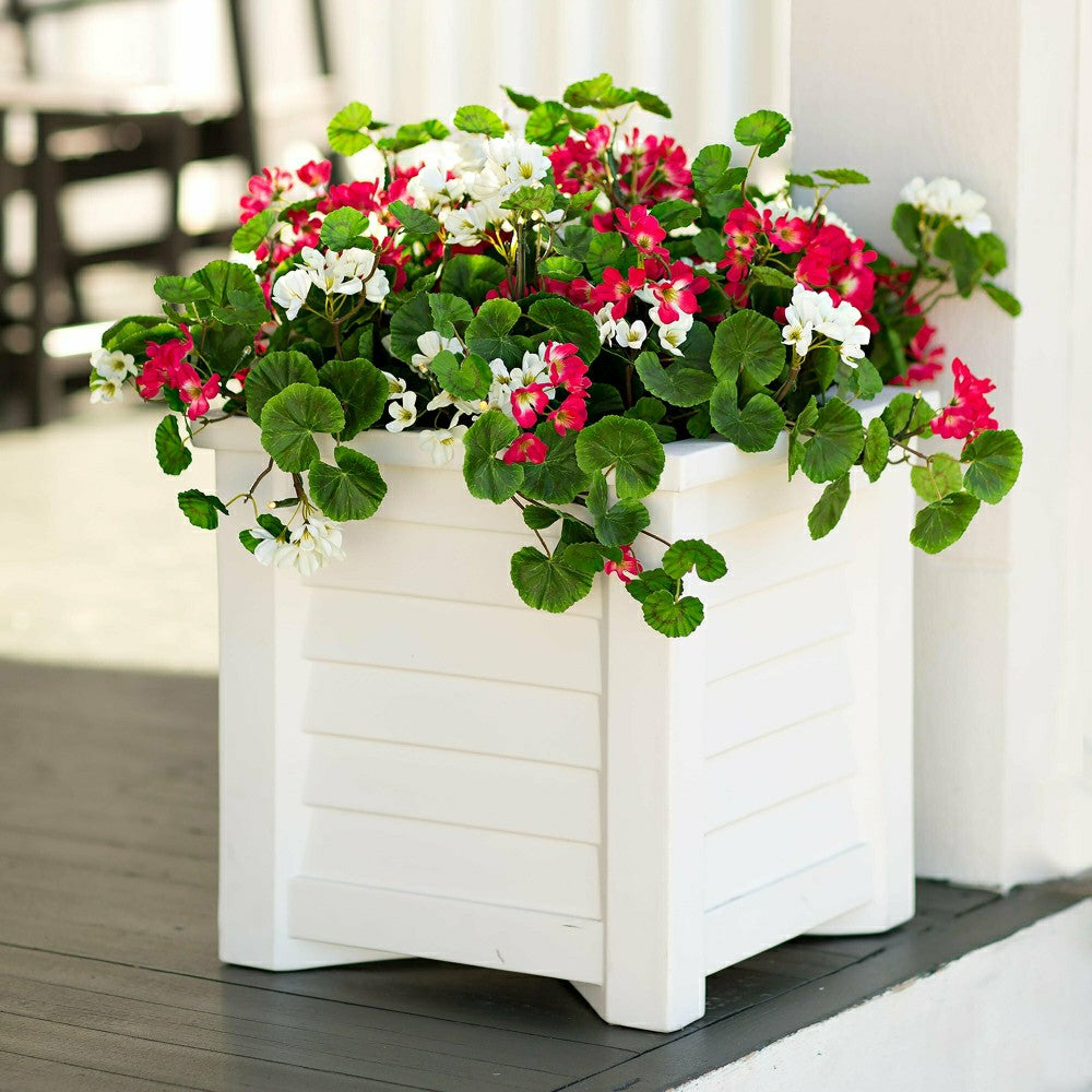 Plow & Hearth Faux Red and White Geranium Urn/Planter Filler