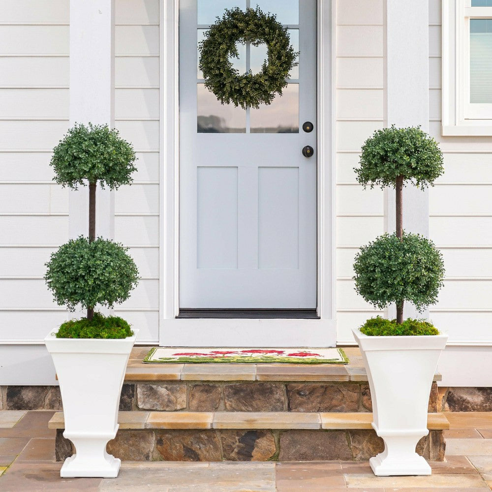 Plow & Hearth Faux Boxwood Double Topiary Sphere, 20" dia.