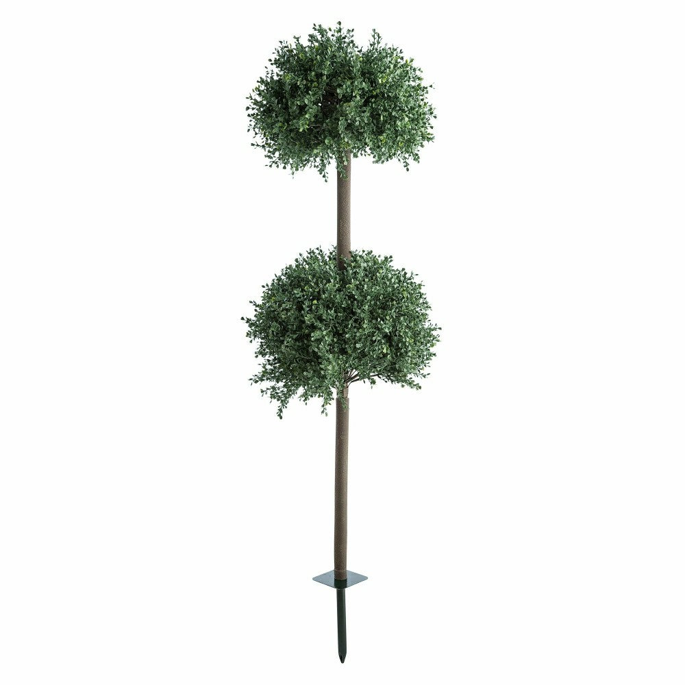 Plow & Hearth Faux Boxwood Double Topiary Sphere, 20" dia.