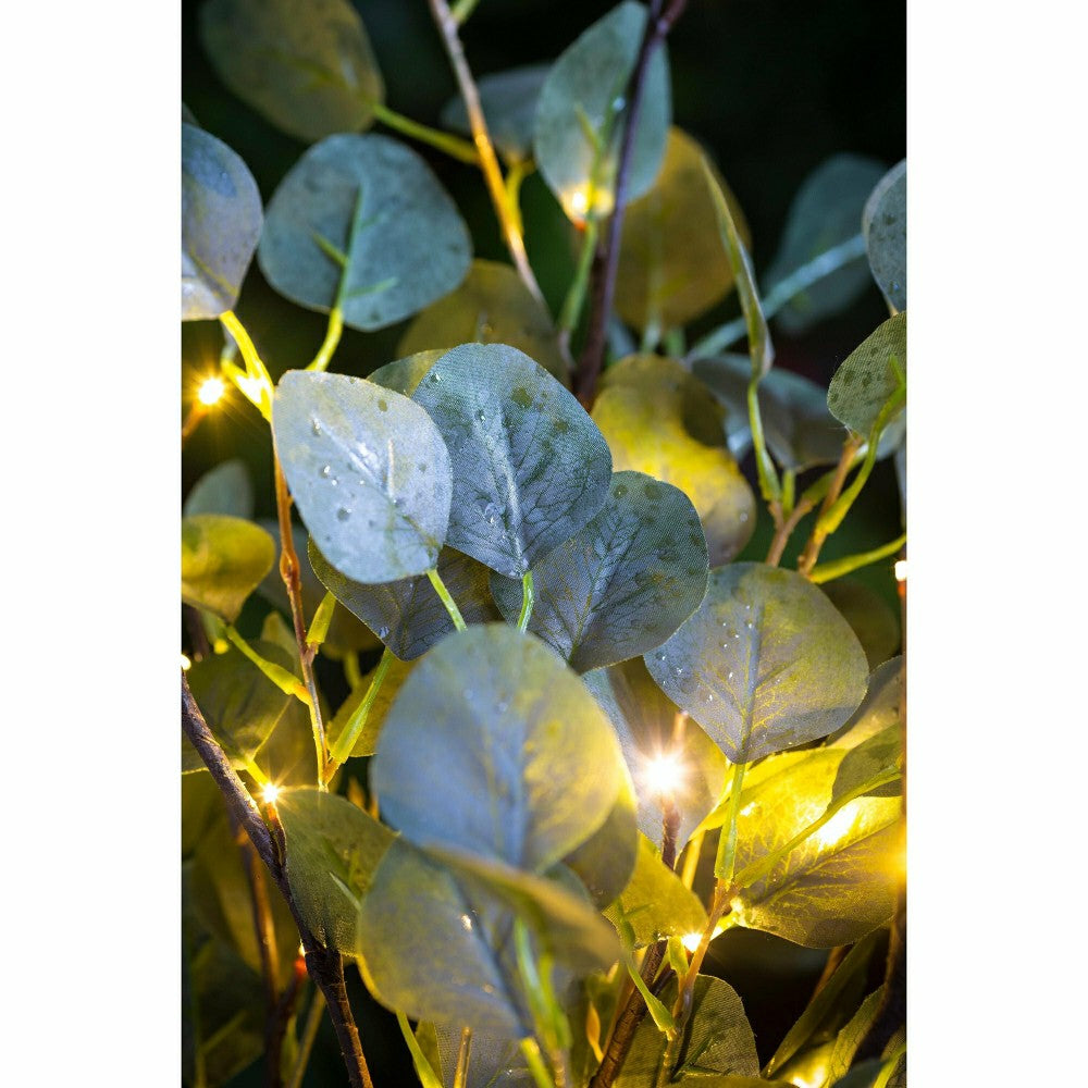 Plow & Hearth Indoor/Outdoor Battery-Operated Lighted Eucalyptus Branches, Set of 2