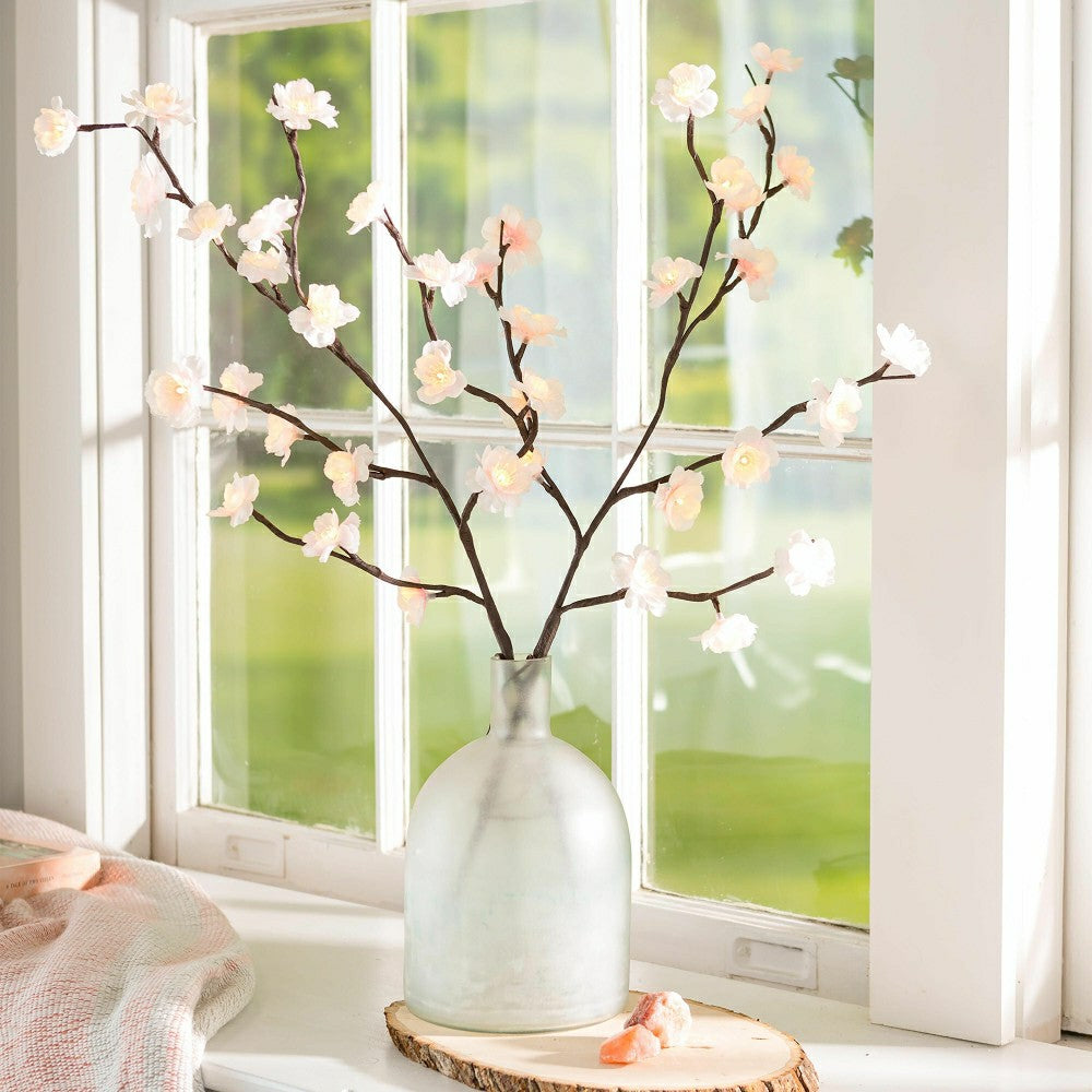 Plow & Hearth Indoor/Outdoor Lighted Cherry Tree Branches, Set of 2