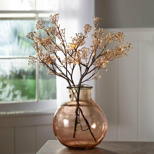 Plow & Hearth Indoor/Outdoor Lighted Baby's Breath Branches, Set of 2