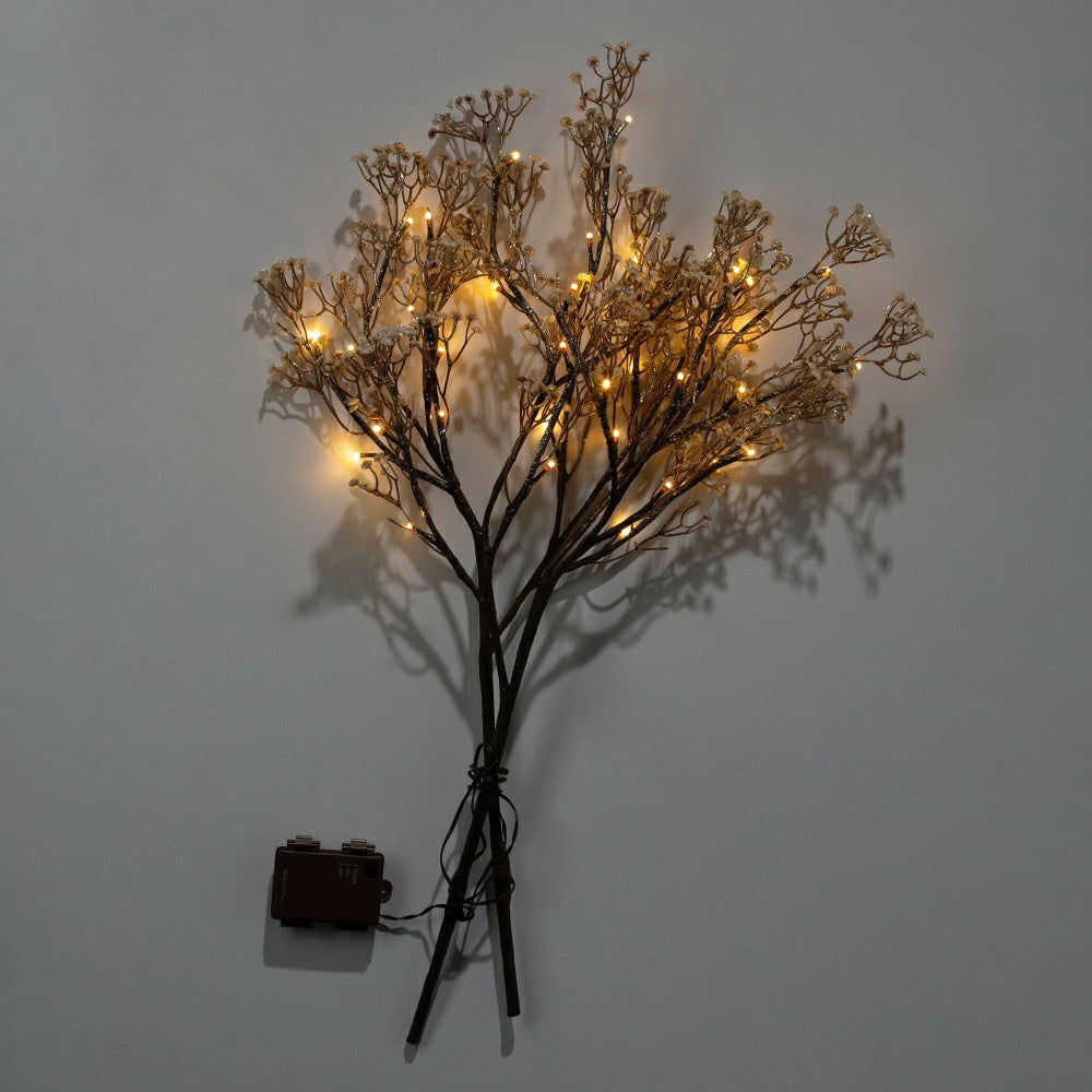Plow & Hearth Indoor/Outdoor Lighted Baby's Breath Branches, Set of 2