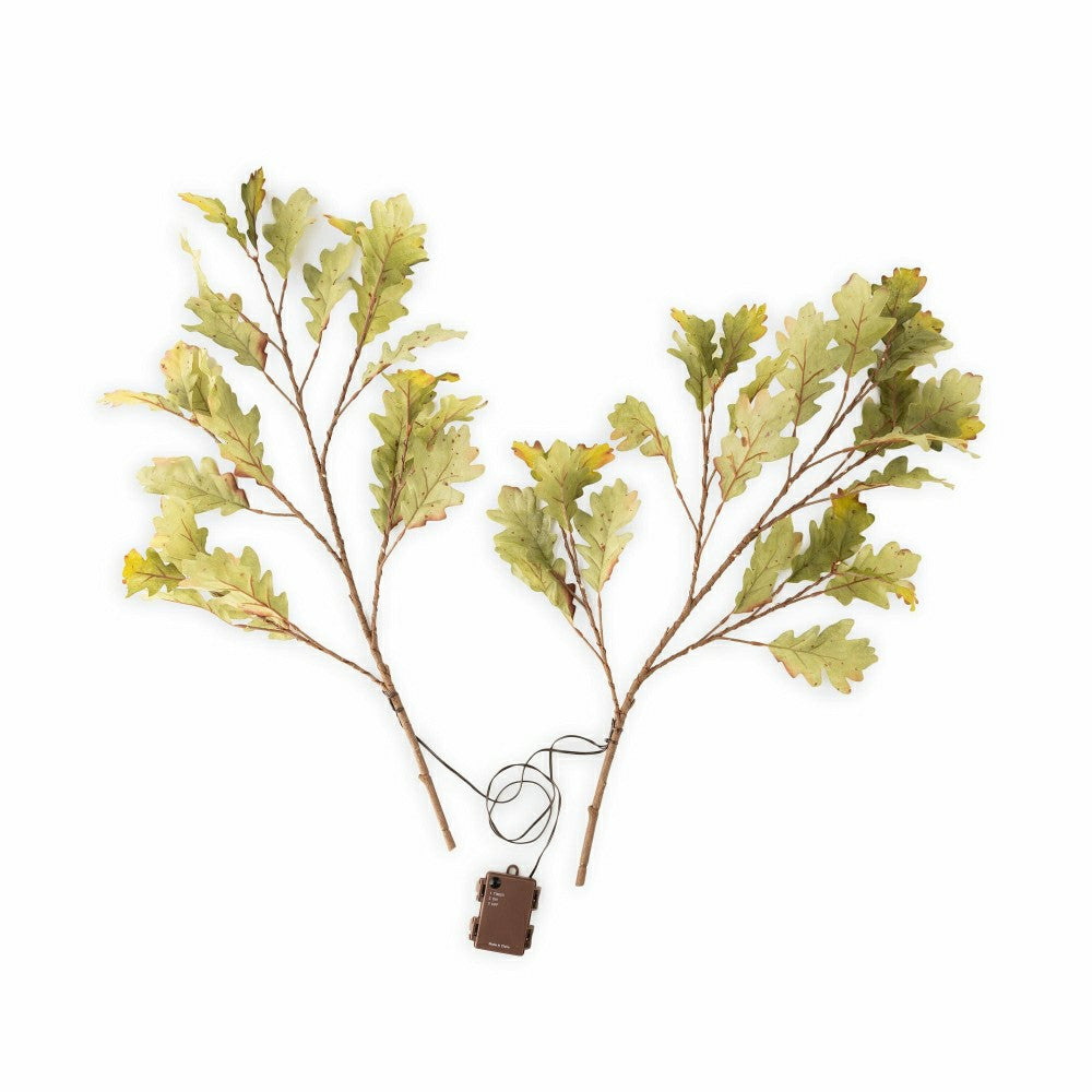 Plow & Hearth Indoor/Outdoor Lighted Moss Oak Branches, Set of 2