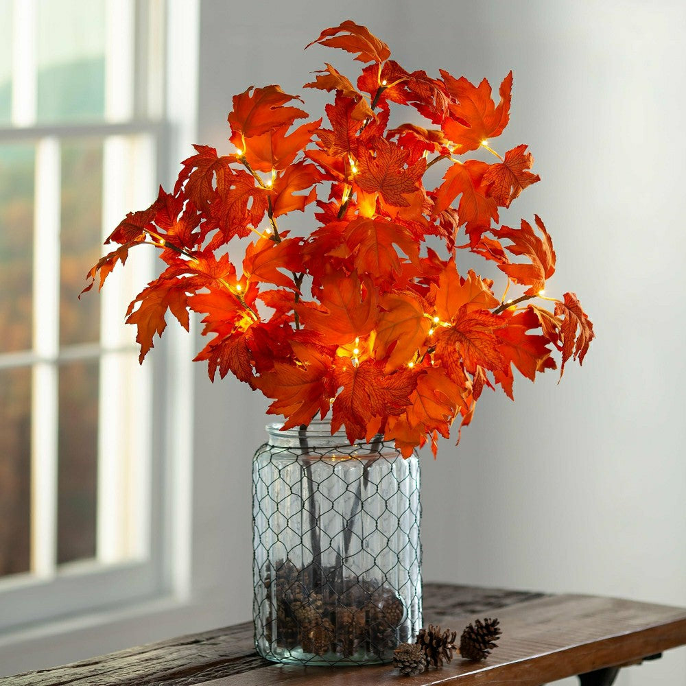 Plow & Hearth Indoor/Outdoor Lighted Maple Tree Branches, Set of 2