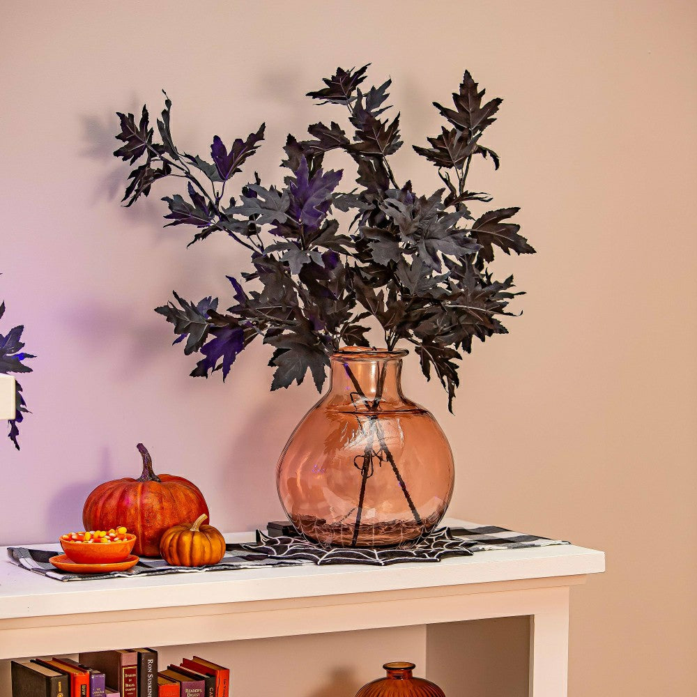 Plow & Hearth Halloween Maple Indoor/Outdoor LED Color Changing Artificial Branch, 3