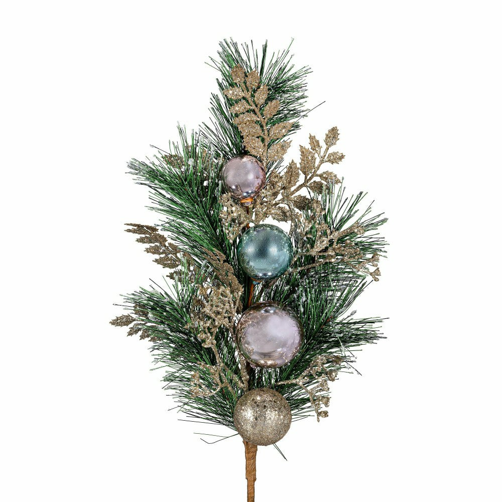 Plow & Hearth Season to Sparkle Stem Artificial, With Ornaments 24”H