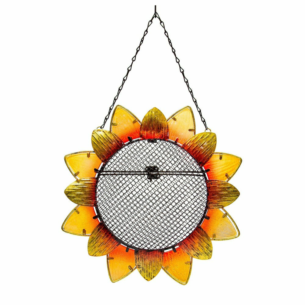 Plow & Hearth Glass and Metal Sunflower Bird Feeder
