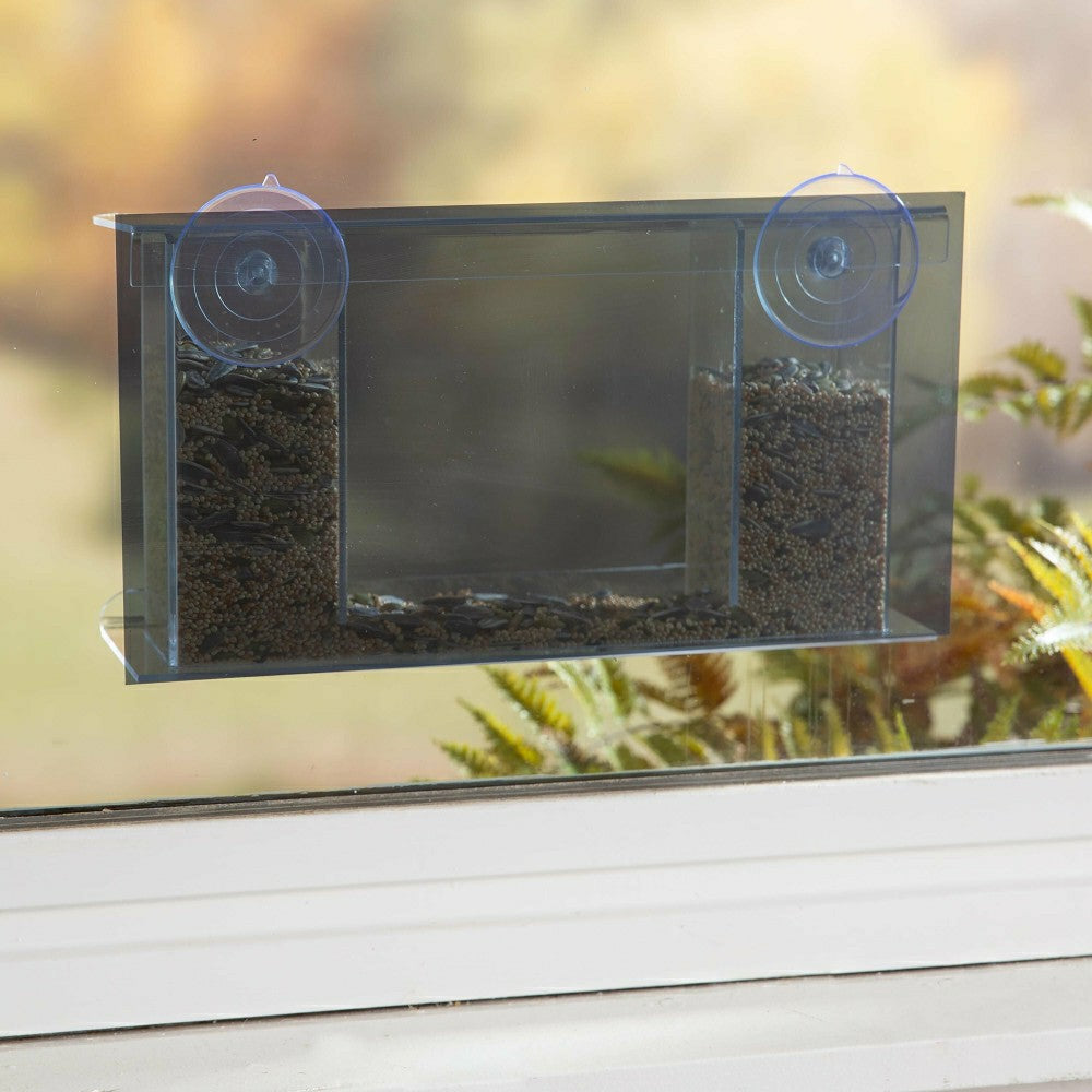 Plow & Hearth One-Way Mirror Window Mount Bird Feeder