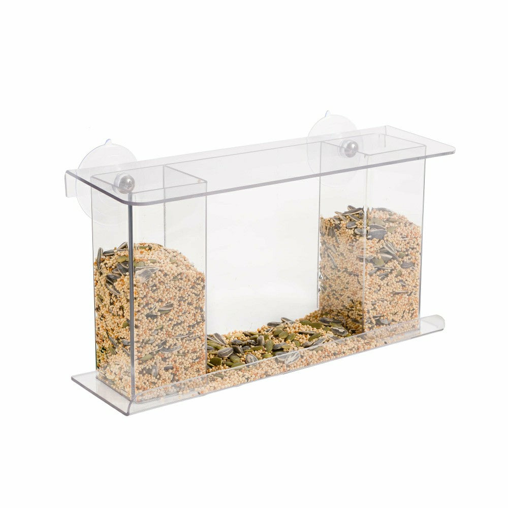 Plow & Hearth One-Way Mirror Window Mount Bird Feeder