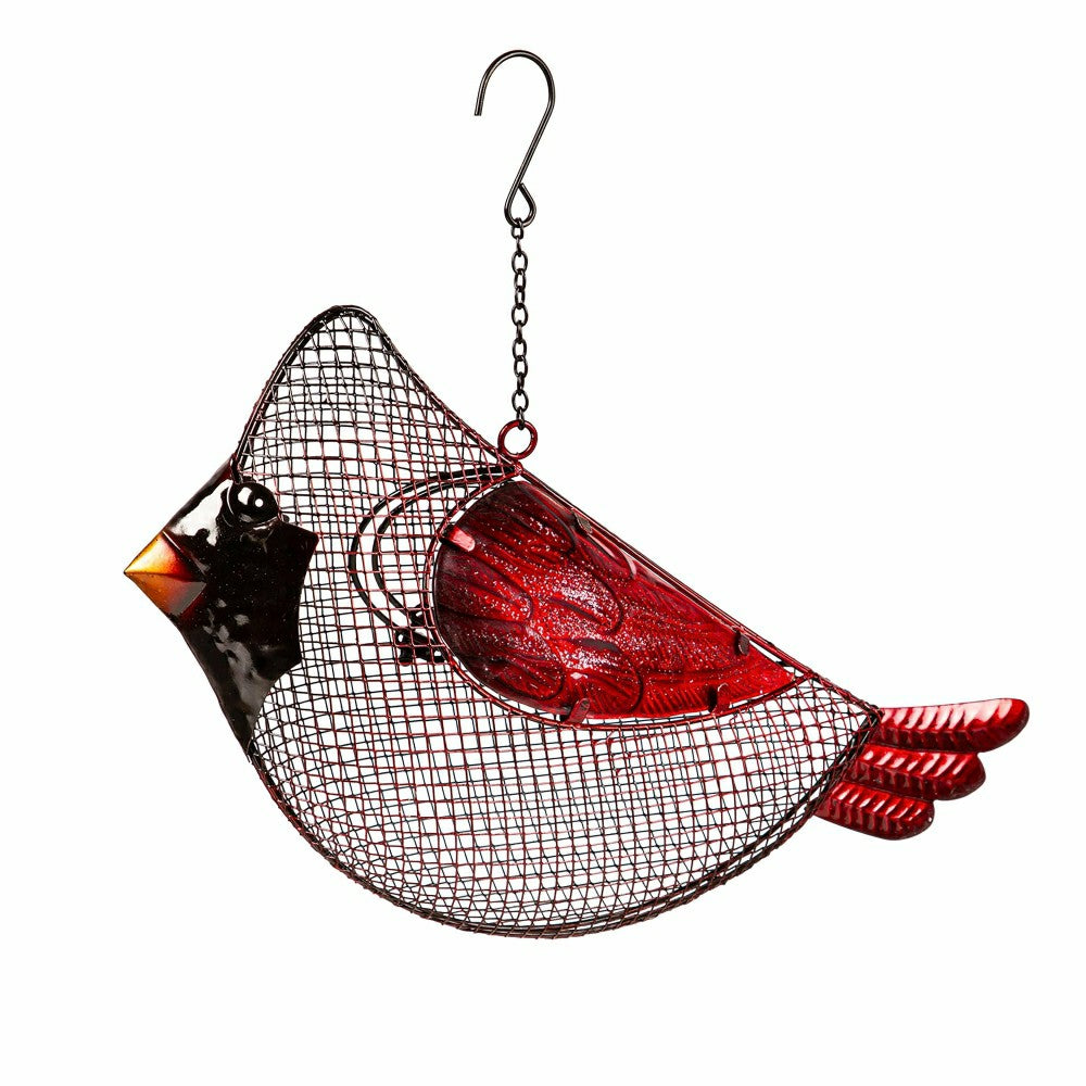 Plow & Hearth Holiday Poinsettia Bird Feeder, Cardinal