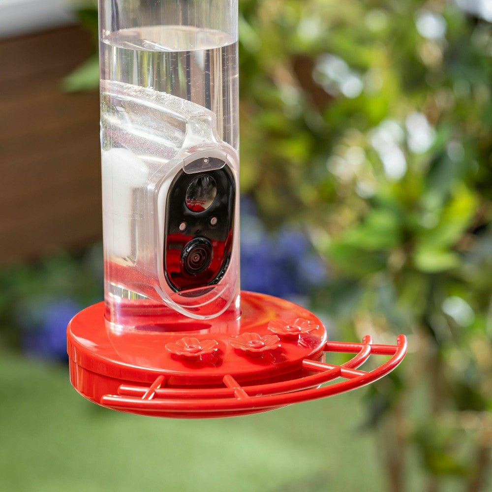 Plow & Hearth LED Smart Hummingbird Feeder with Camera