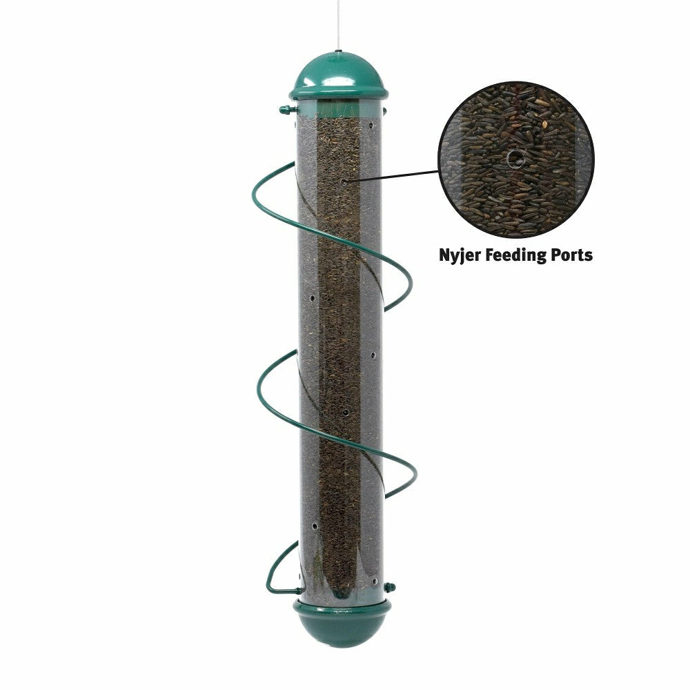 Plow & Hearth Green Spiral-Perch Finch Bird Feeder