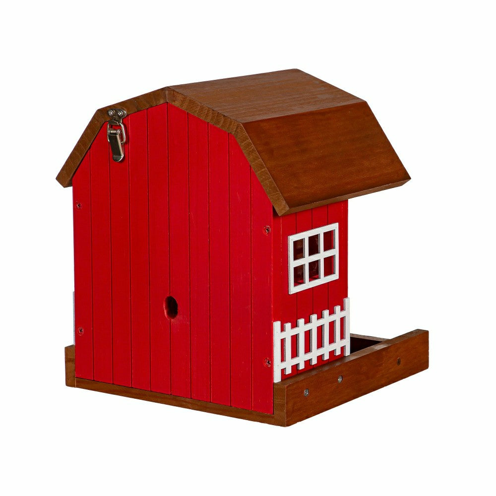 Plow & Hearth LED Barn House Smart Bird Feeder with Camera